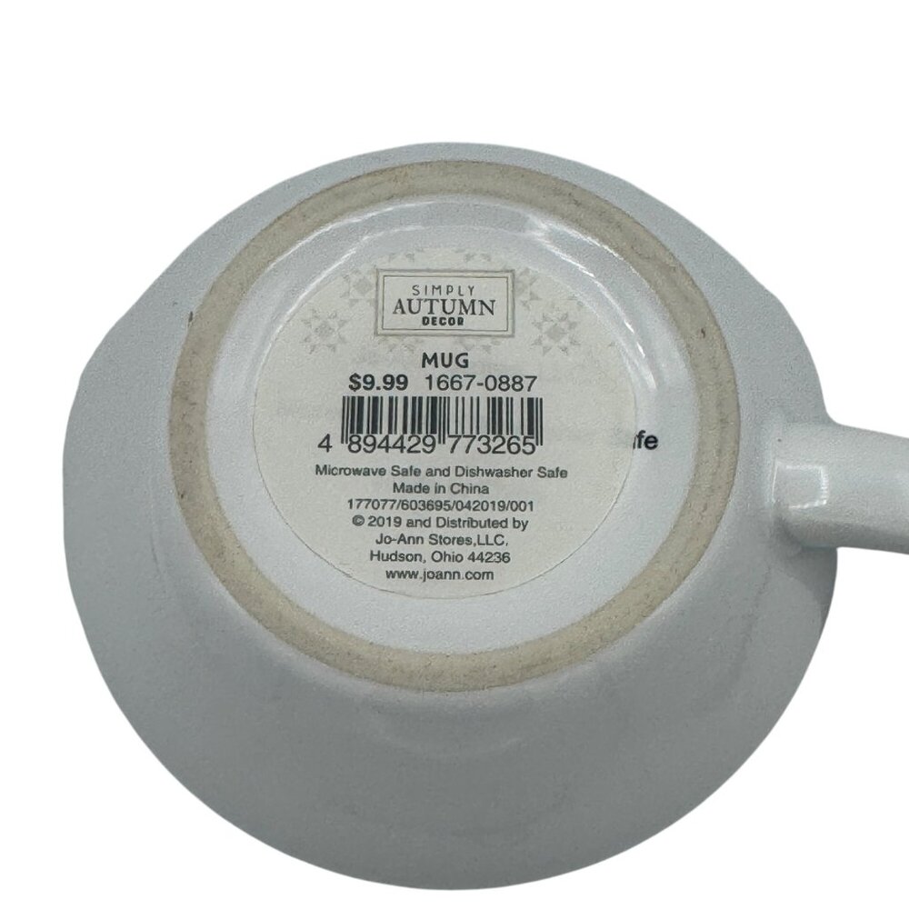 Simply Autumn Happiness is Coffee on a Fall Day  Gray & White Coffee Mug - Picture 4 of 4